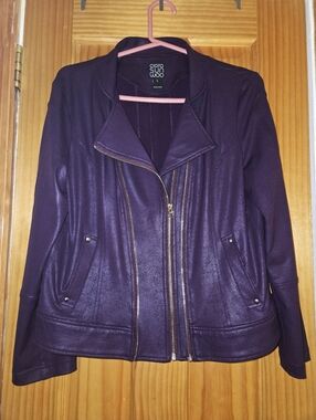 Clara Sunwoo Liquid Leather Double Zip Pocket Jacket Size L